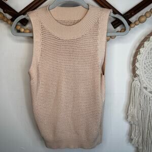 Commense Knit Hollow Tan Knit Tank